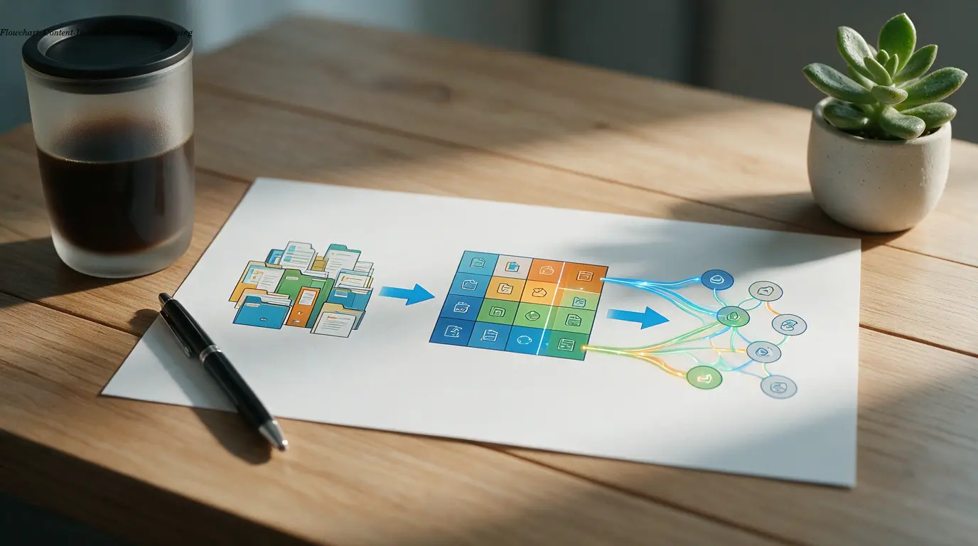 Flowchart: Content-Inventar bis Overlap-Mapping