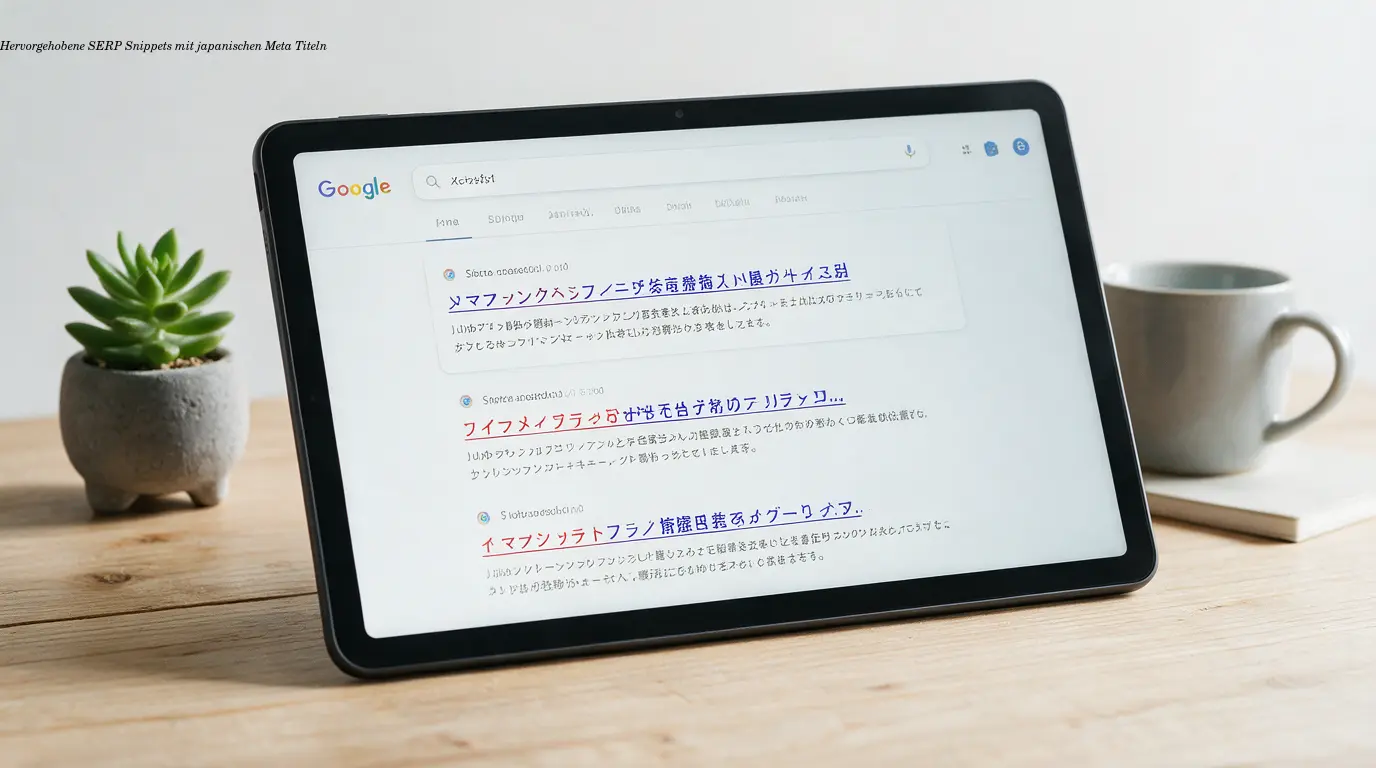 Hervorgehobene SERP‑Snippets mit japanischen Meta‑Titeln