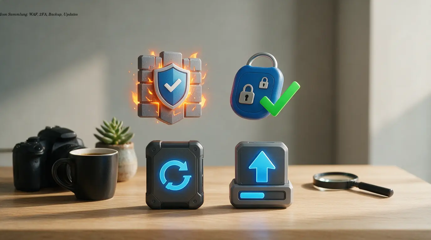 Icon‑Sammlung: WAF, 2FA, Backup, Updates