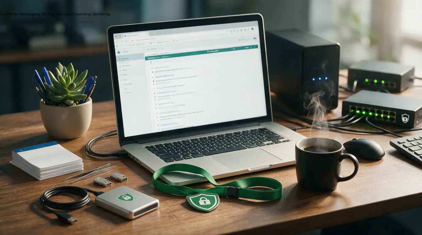 Schritte der Bereinigung: Backup, Forensik, Säuberung, Hardening