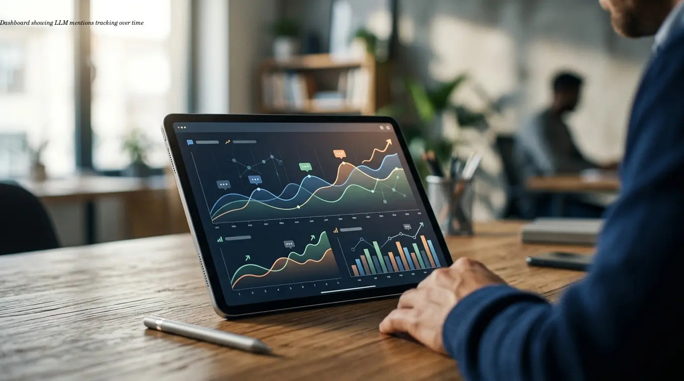 Dashboard showing LLM mentions tracking over time