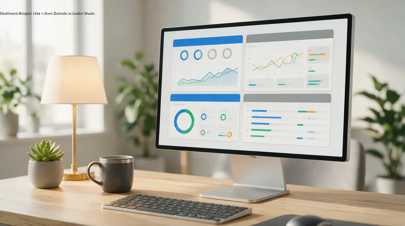 Dashboard-Beispiel: GA4 + Score‑Zeitreihe in Looker Studio