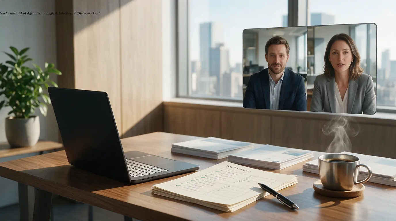 Suche nach LLM‑Agenturen: Longlist, Checks und Discovery Call