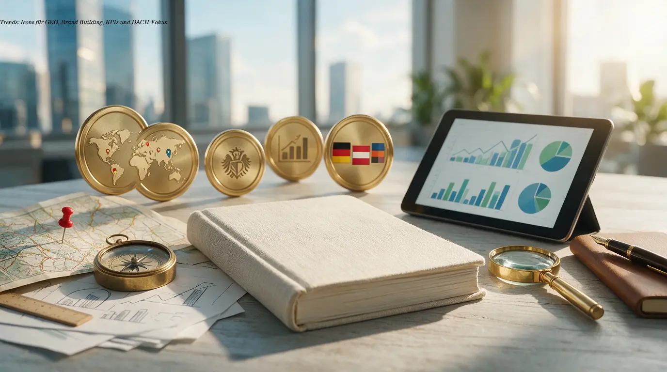 Trends: Icons für GEO, Brand Building, KPIs und DACH-Fokus